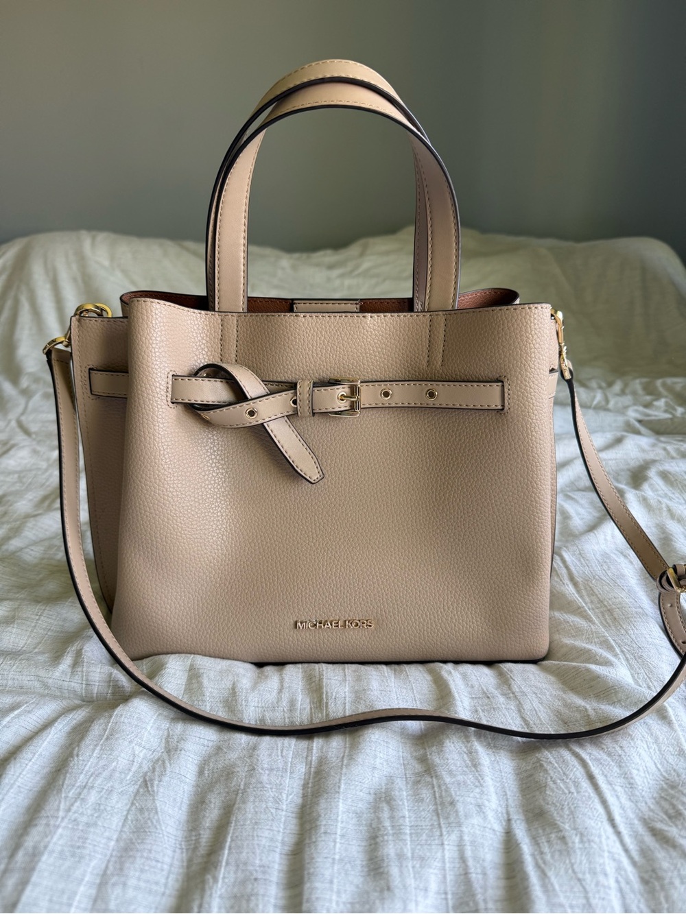 Michael Kors Blush Pebbled Leather Shoulder Tote